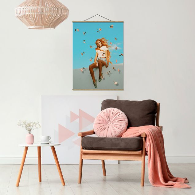 Fabric print with poster hangers - Retro Venus