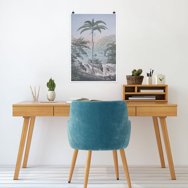Poster - Vintage Illustration - Landscape With Palm Tree