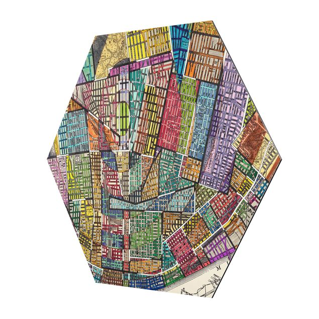Alu-Dibond hexagon - Modern Map Of St. Louis