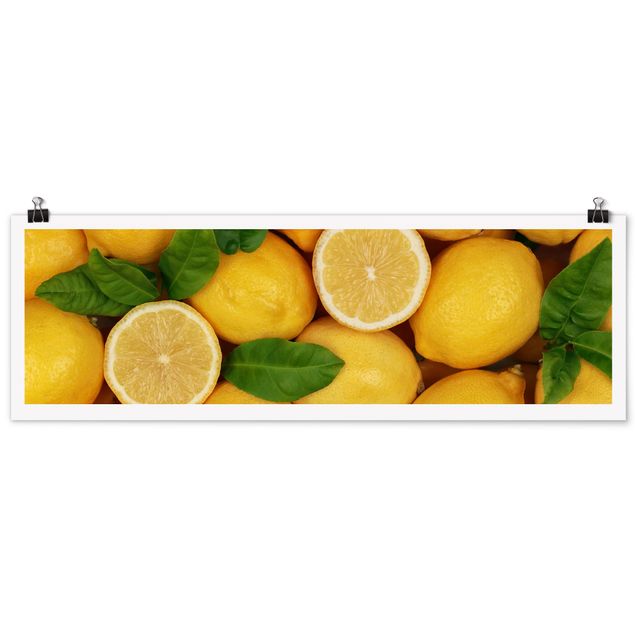 Panoramic poster kitchen - Juicy lemons