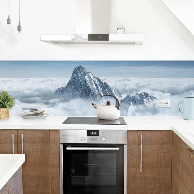 Kitchen wall cladding - The Alps Above The Clouds