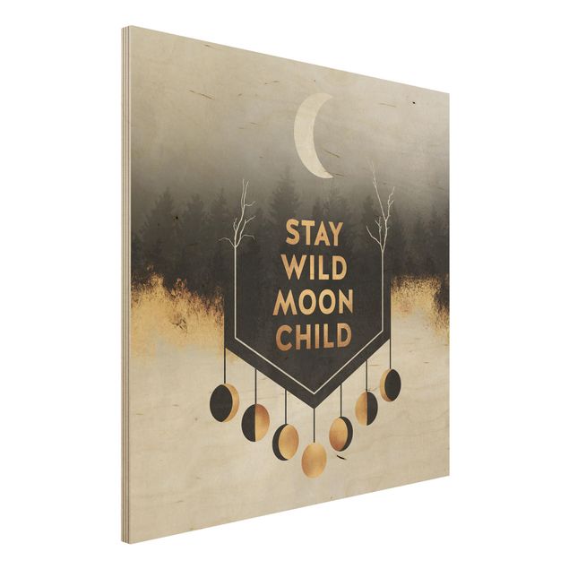 Print on wood - Stay Wild Moon Child