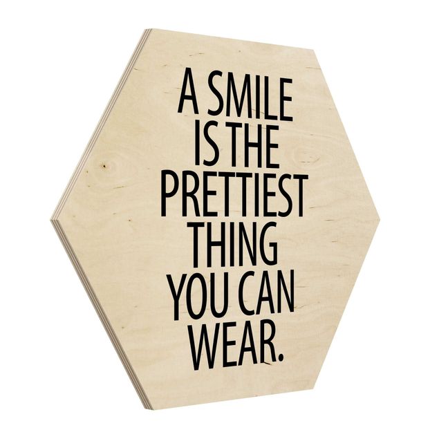 Wooden hexagon - A Smile Is The Prettiest Thing Sans Serif