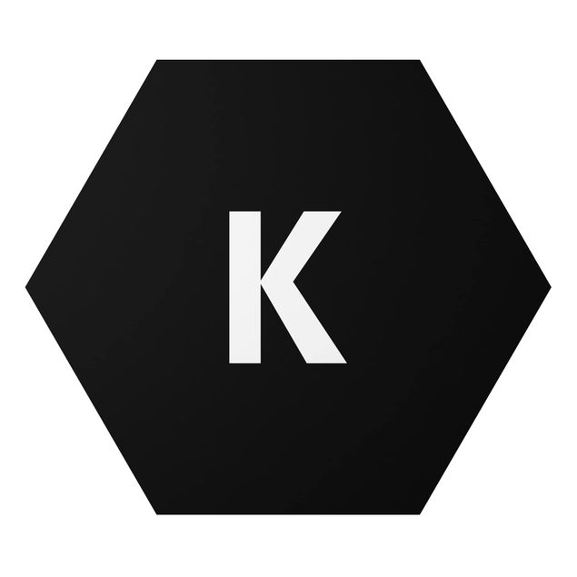 Alu-Dibond hexagon - Letter Black K