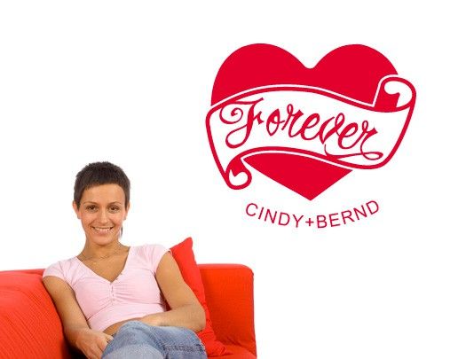 Wall art stickers No.UL109 Customised text Forever