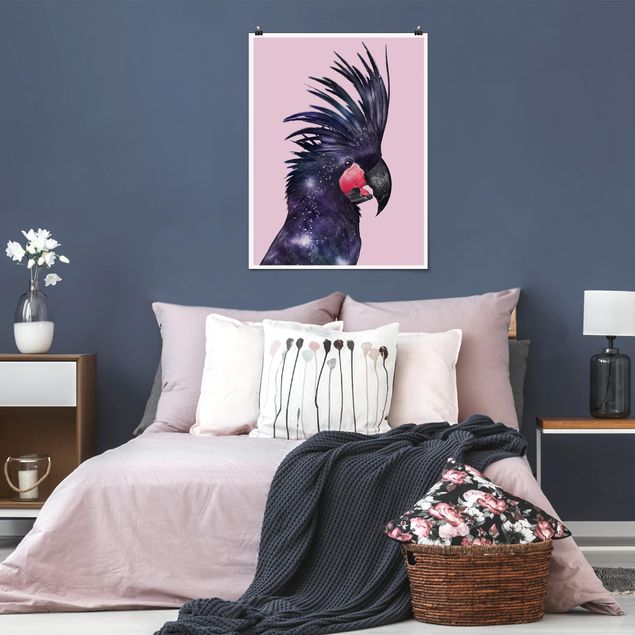 Poster animals - Cockatoo With Galaxy