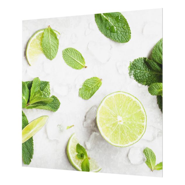 Glass Splashback - Lime Mint On Ice - Square 1:1