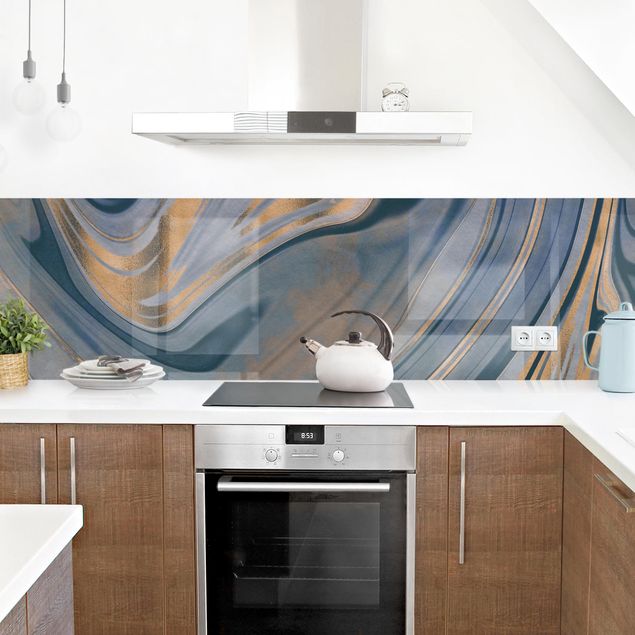 Kitchen wall cladding - Gemstone Saphire And Copper