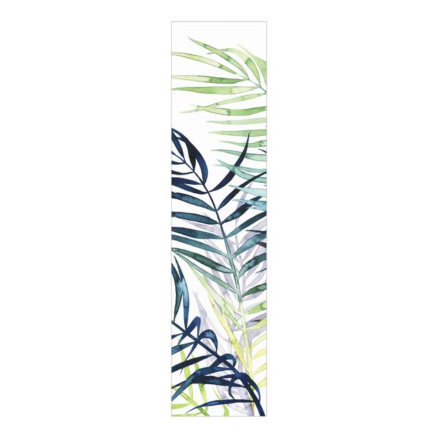 Sliding panel curtains set - Exotic Foliage - Palme