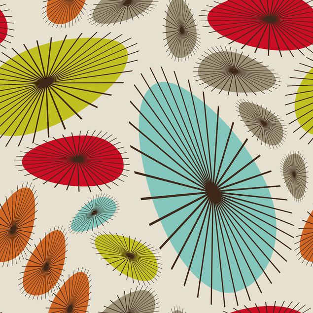 Adhesive film - Abstract Retro Floral Pattern