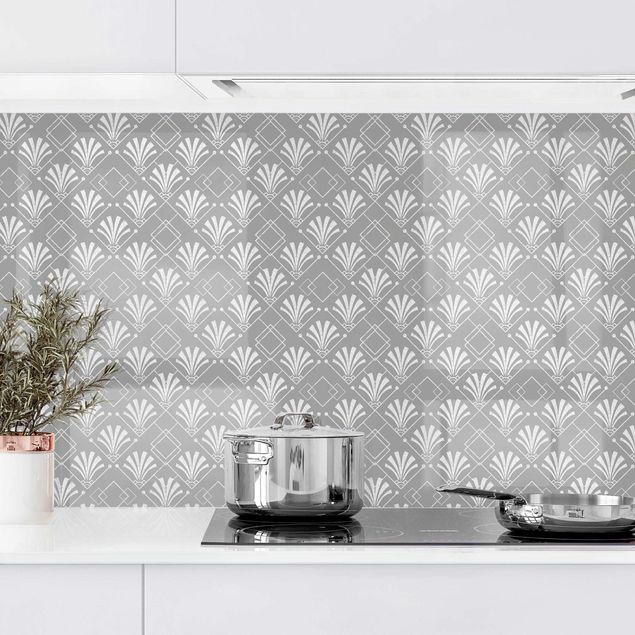 Kitchen splashback patterns Glitter Look With Art Deko On Grey Backdrop II