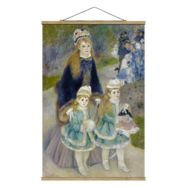 Fabric print with poster hangers - Auguste Renoir - Mother and Children (The Walk)