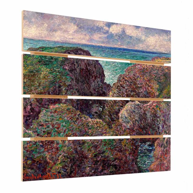 Print on wood - Claude Monet - Group of Rocks at Port-Goulphar