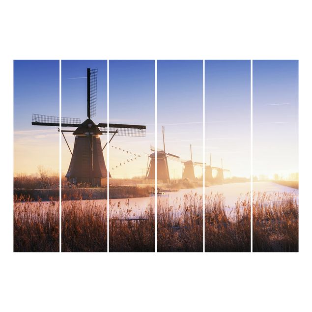 Sliding panel curtains set - Windmills Of Kinderdijk