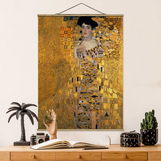 Fabric print with poster hangers - Gustav Klimt - Portrait Of Adele Bloch-Bauer I