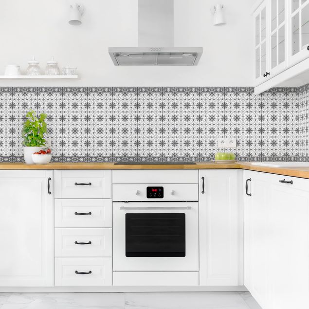 Kitchen splashbacks Geometrical Tile Mix Cross Grey