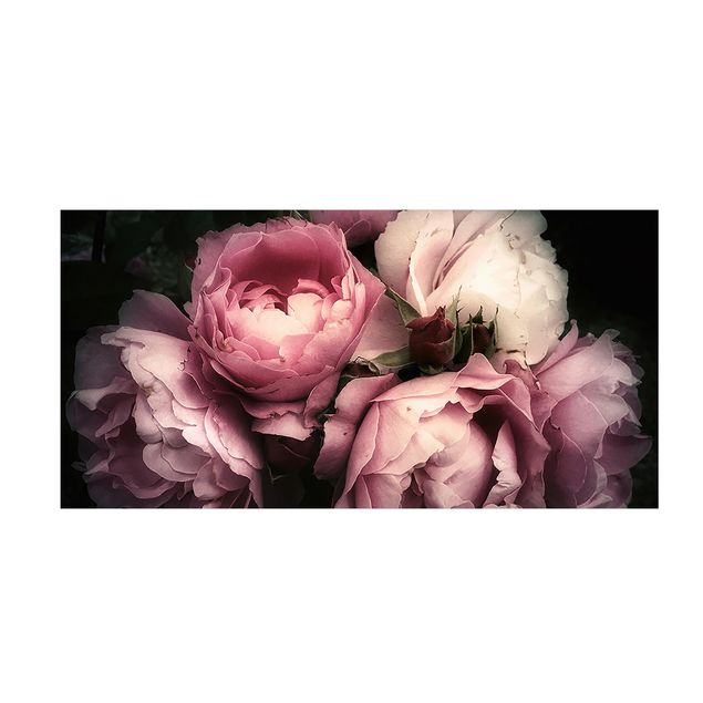 Floral rugs Peony Black Shabby Backdrop
