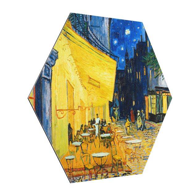 Alu-Dibond hexagon - Vincent van Gogh - Café Terrace at Night