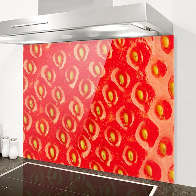 Glass splashback fruits and vegetables Strawberry Structure