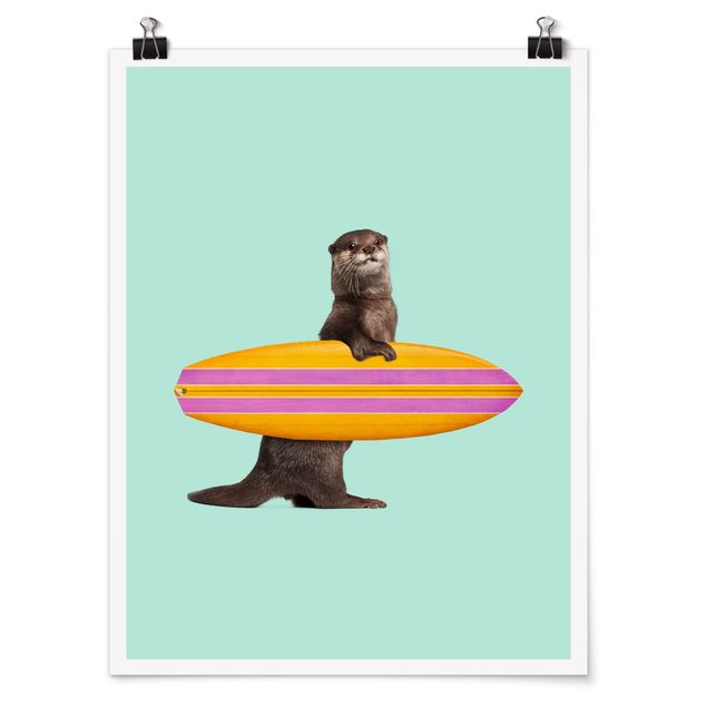 Poster animals - Otter With Surfboard