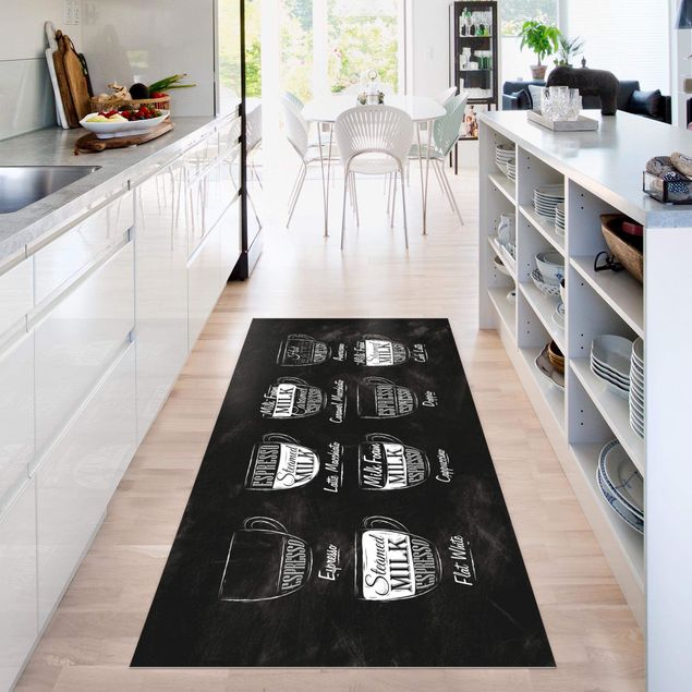 Runner rugs Coffee Varieties Chalkboard
