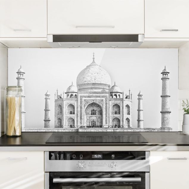 Glass splashback architecture and skylines Taj Mahal In Gray