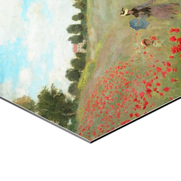 Alu-Dibond hexagon - Claude Monet - Poppy Field Near Argenteuil
