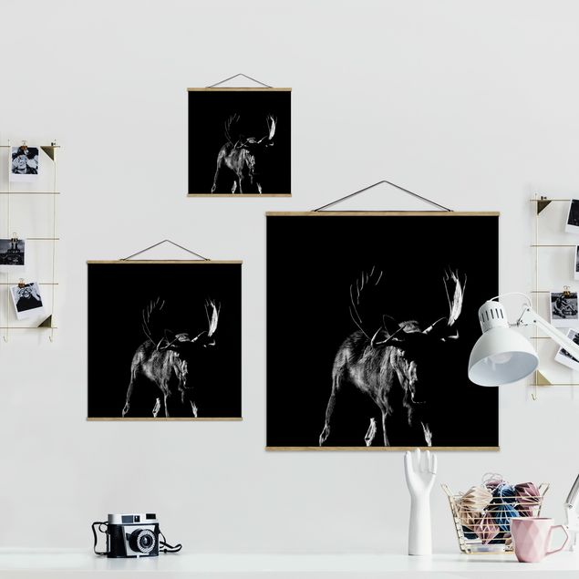 Fabric print with poster hangers - Bull In The Dark