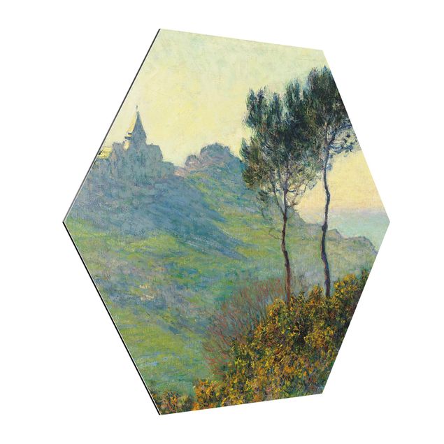 Alu-Dibond hexagon - Claude Monet - The Church Of Varengeville At Evening Sun
