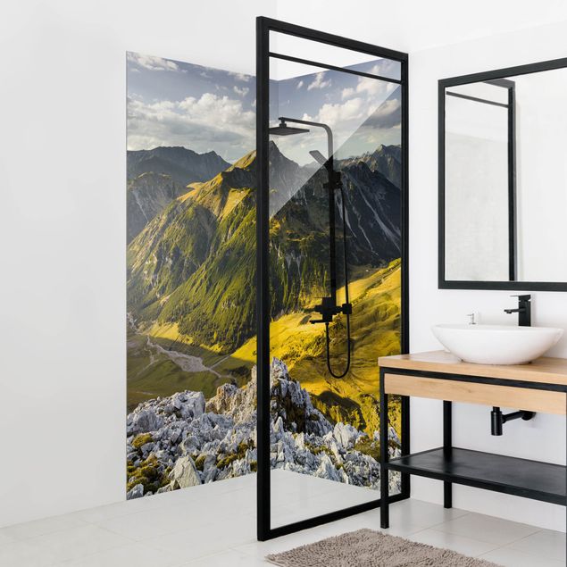 Shower wall cladding - Mountains And Valley Of The Lechtal Alps In Tirol