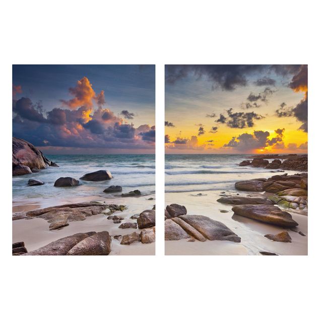 Print on canvas 2 parts - Sunrise Beach In Thailand