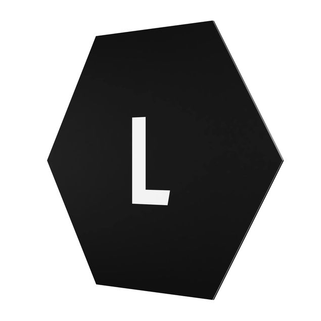 Alu-Dibond hexagon - Letter Black L