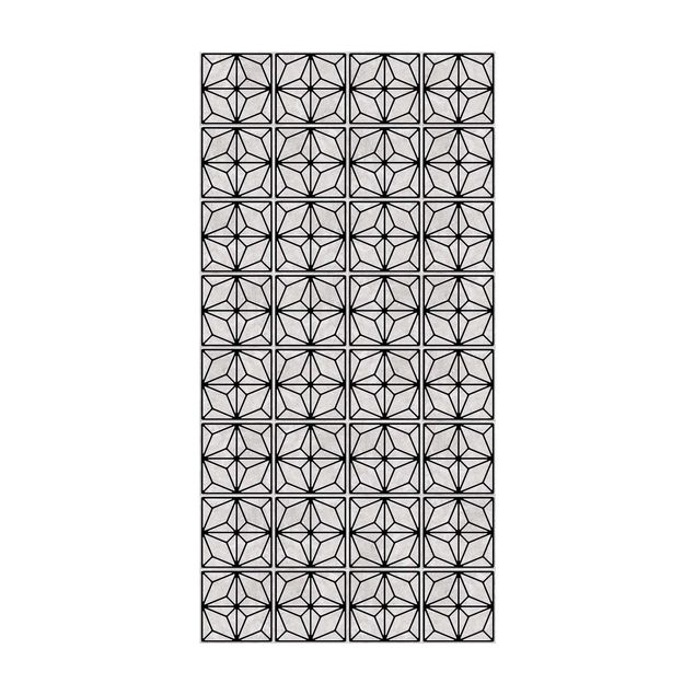 Modern rugs Tile Pattern Star Geometry Black