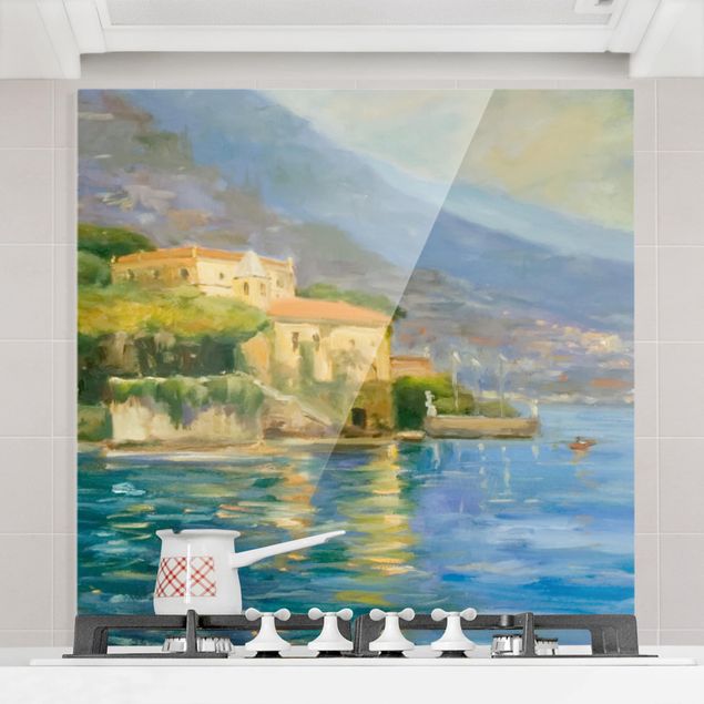 Glass splashback kitchen architecture and skylines Italian Landscape - Sea