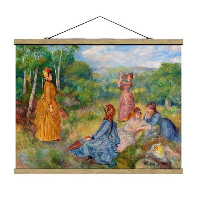 Fabric print with poster hangers - Auguste Renoir - Young Ladies Playing Badminton