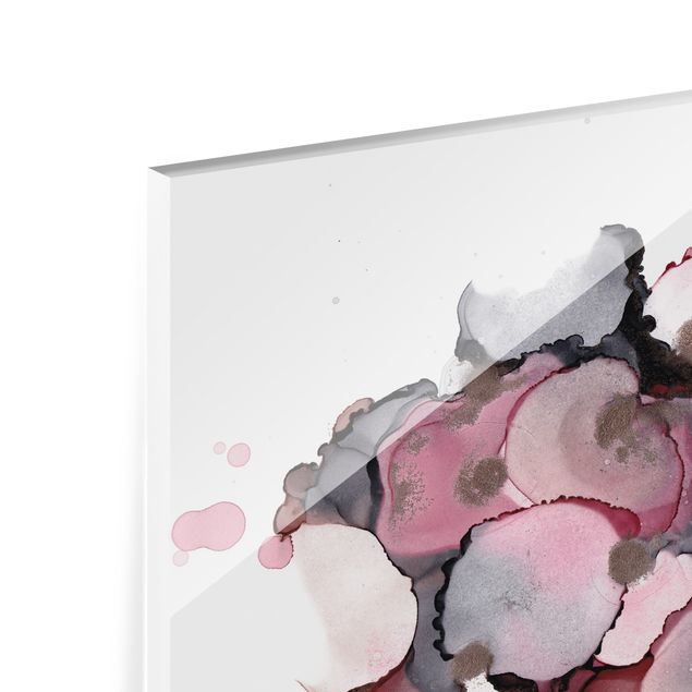 Splashback - Pink Beige Drops With Pink Gold - Landscape format 4:3