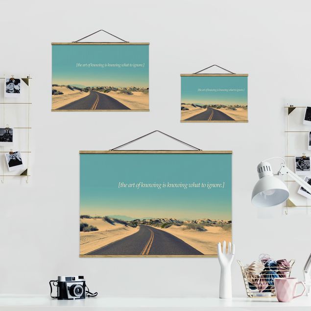 Fabric print with poster hangers - Poetic Landscape - Knowing