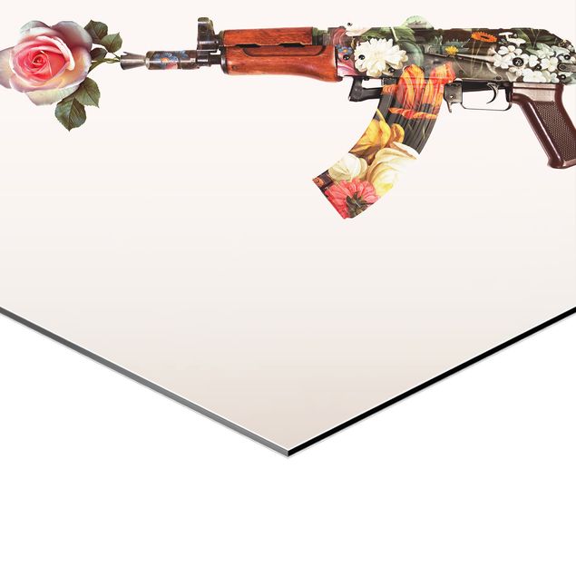 Alu-Dibond hexagon - Pistols With Bouquet