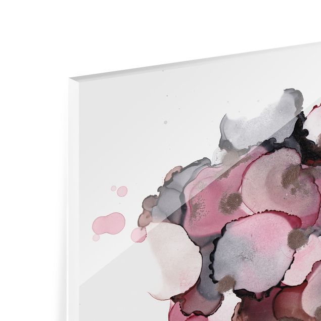 Splashback - Pink Beige Drops With Pink Gold - Landscape format 3:2