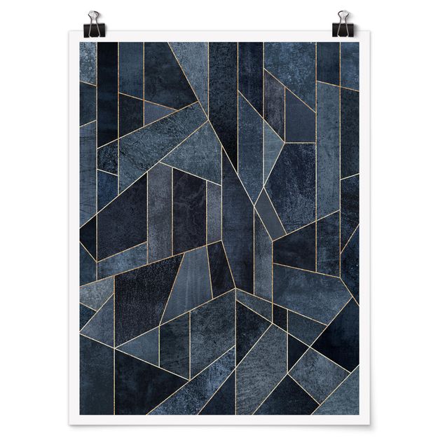 Poster - Blue Geometry Watercolour