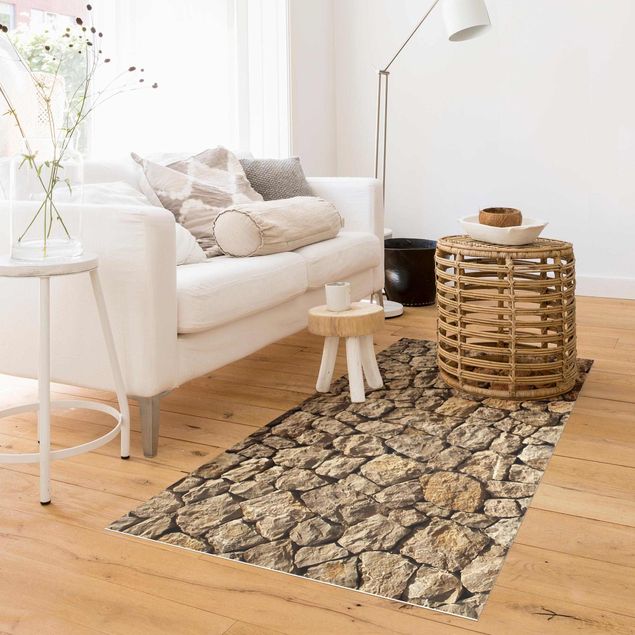 Outdoor rugs Old Cobblestone Wall