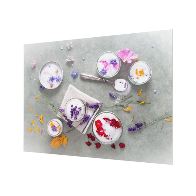 Glass Splashback - Edible Flowers With Lavender Sugar - Landscape 3:4