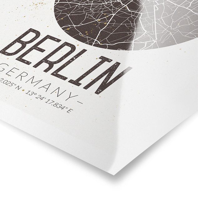 Poster city, country & world maps - City Map Berlin - Retro