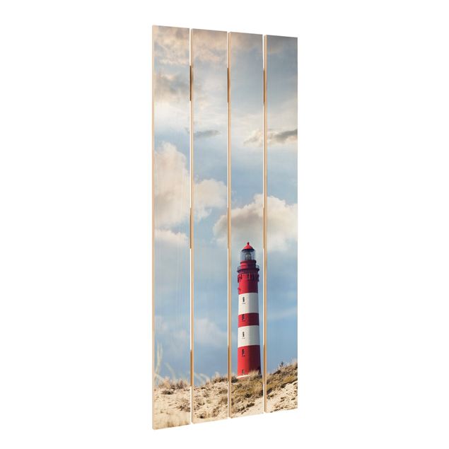 Print on wood - Lighthouse Between Dunes