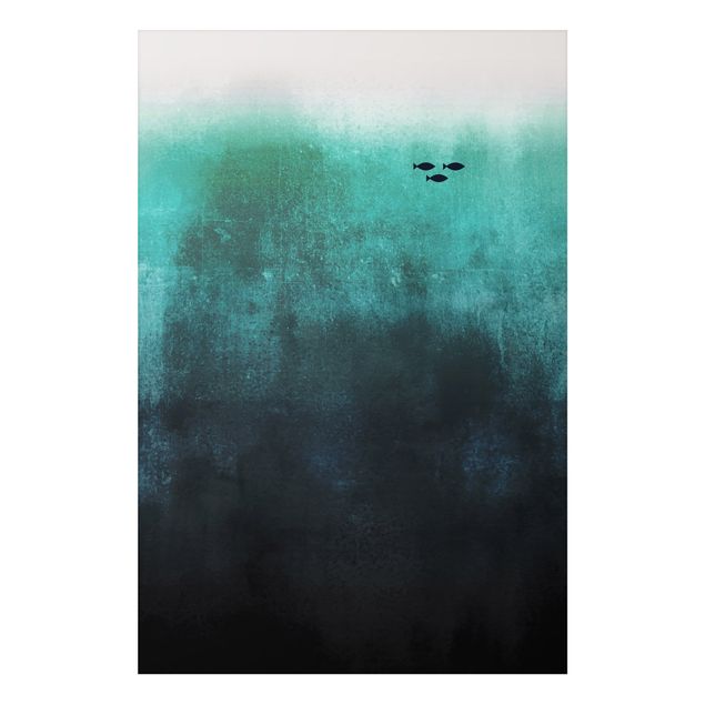 Alu-Dibond print - Fish In The Deep Sea