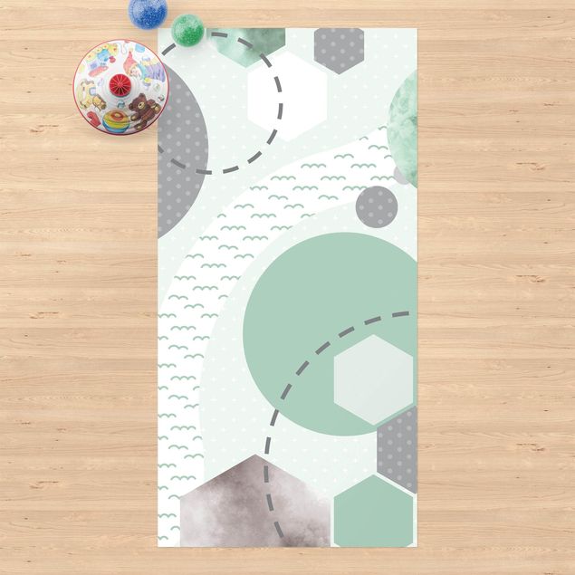 outdoor balcony rug Children`s Rug Grafical - Forest And River
