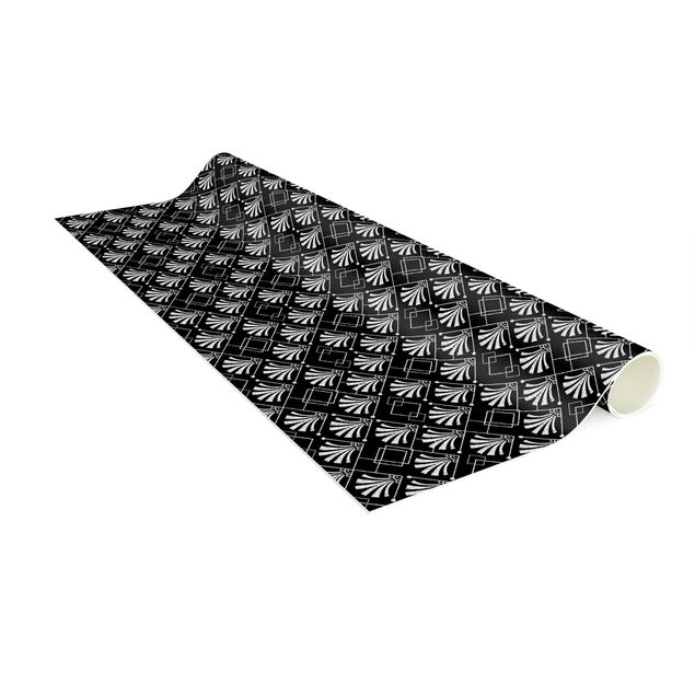 Modern rugs Glitter Look With Art Deko Pattern On Black