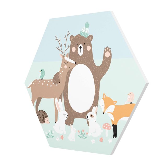Forex hexagon - Forest Friends with forest animals blue