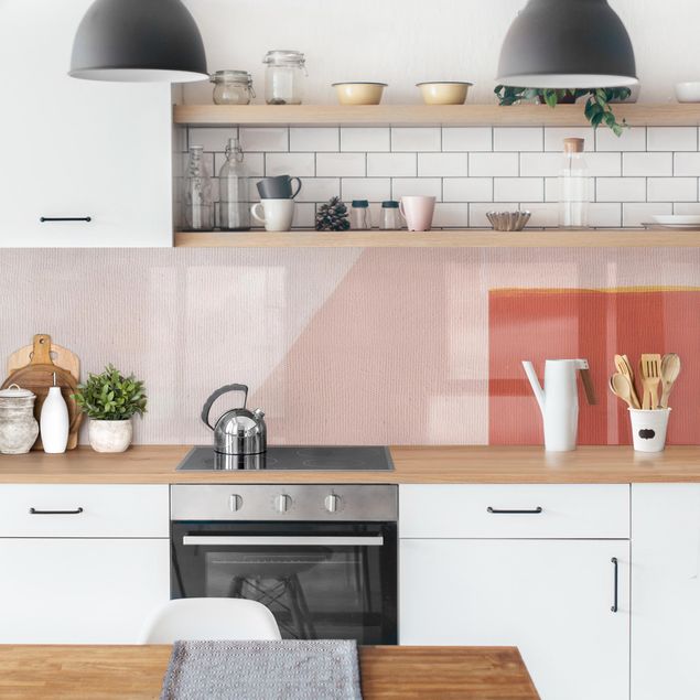 Kitchen wall cladding - Pink Geometry