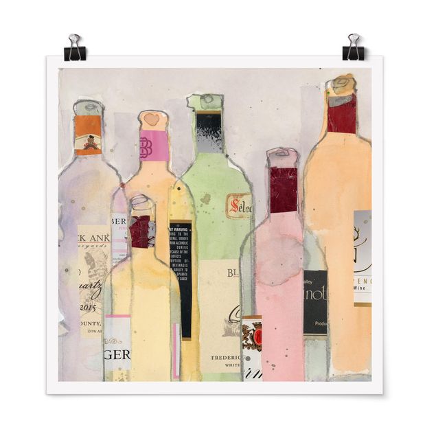 Poster - Wine Bottles In Watercolour I